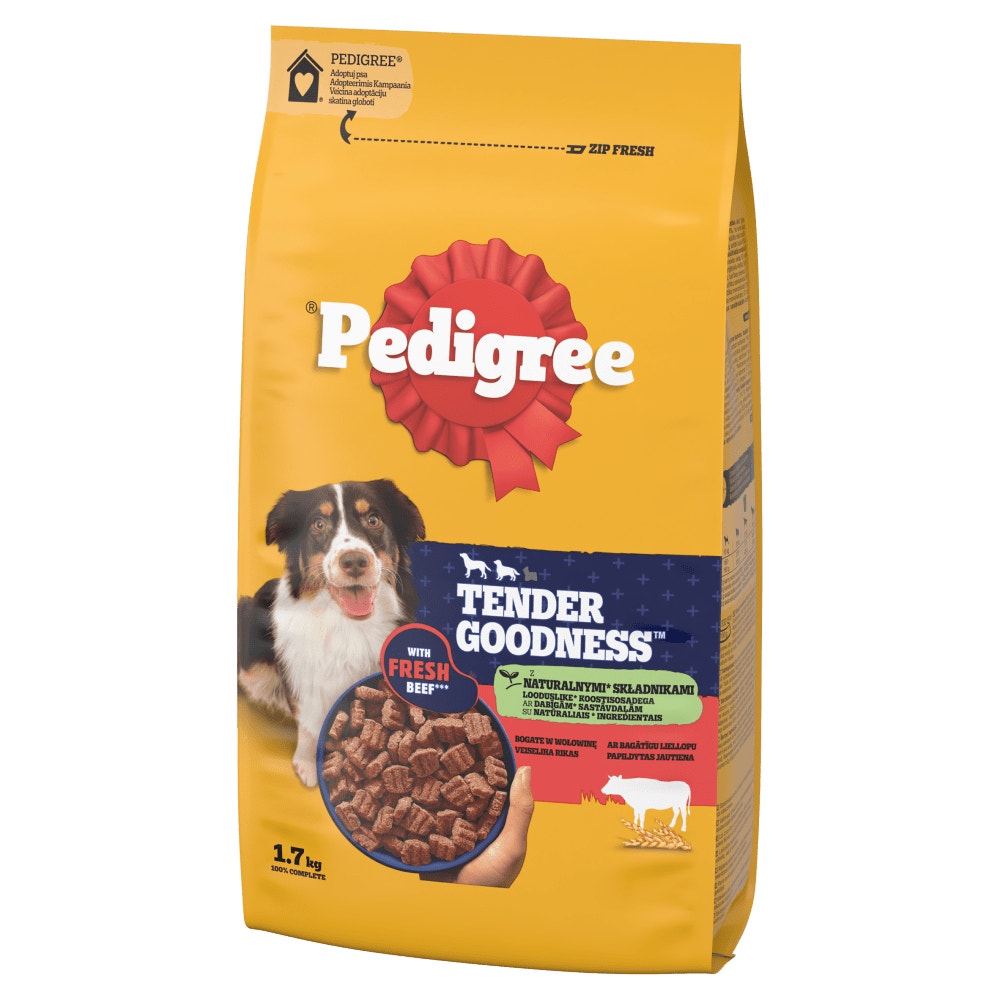 PEDIGREE® Tender Goodness™ Bogata w Wołowinę, Średnie i Duże Rasy, 1,7kg