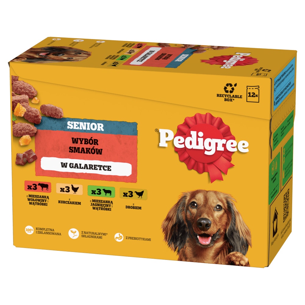 PEDIGREE® Senior Wybór Smaków w Galaretce, 12 x 100 g