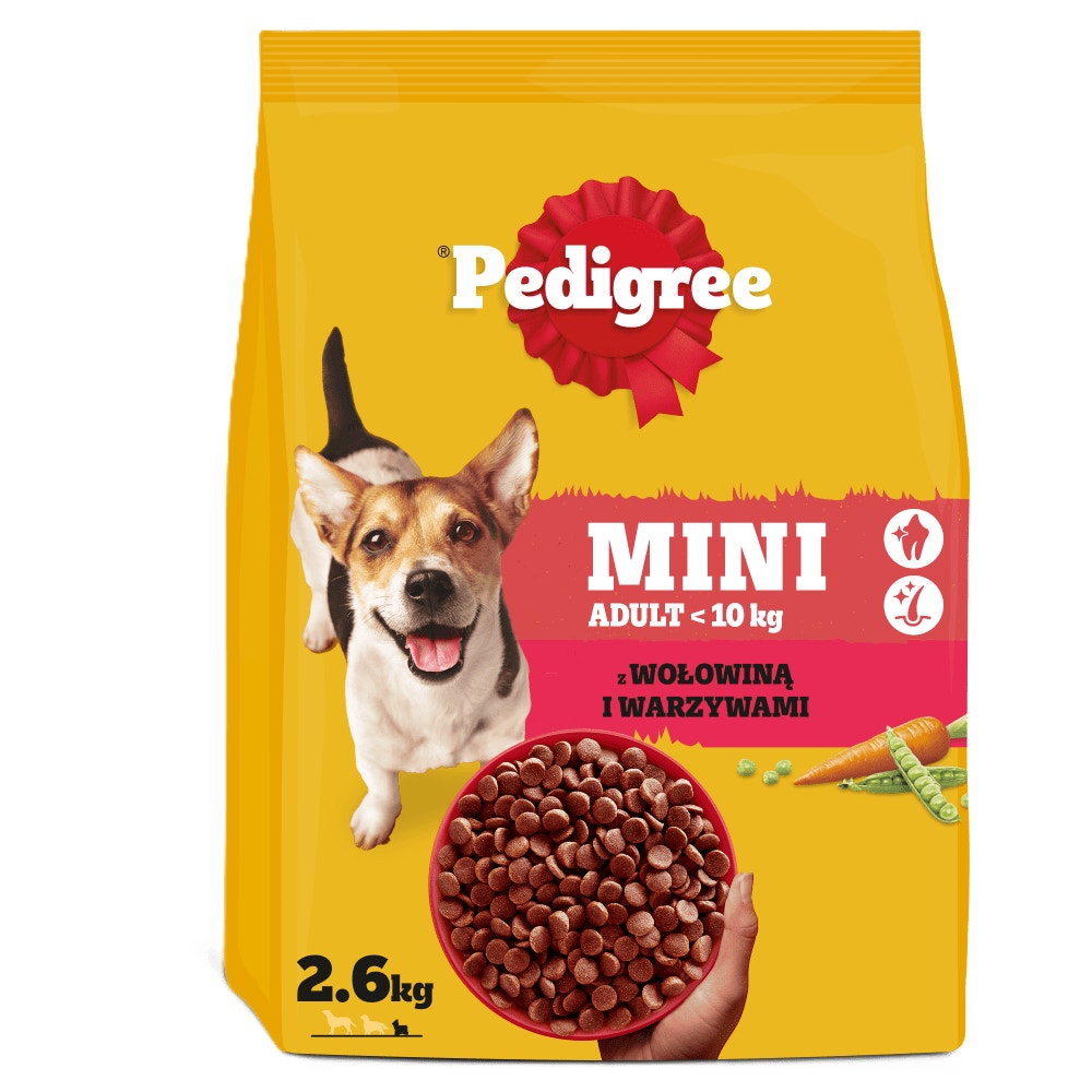 PEDIGREE® Adult z Wołowiną i Warzywami, Małe Rasy, 2,6 kg